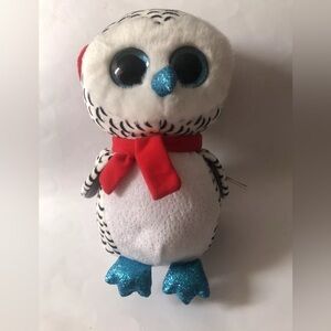 Ty Beanie Boos NESTER Christmas Owl Plush